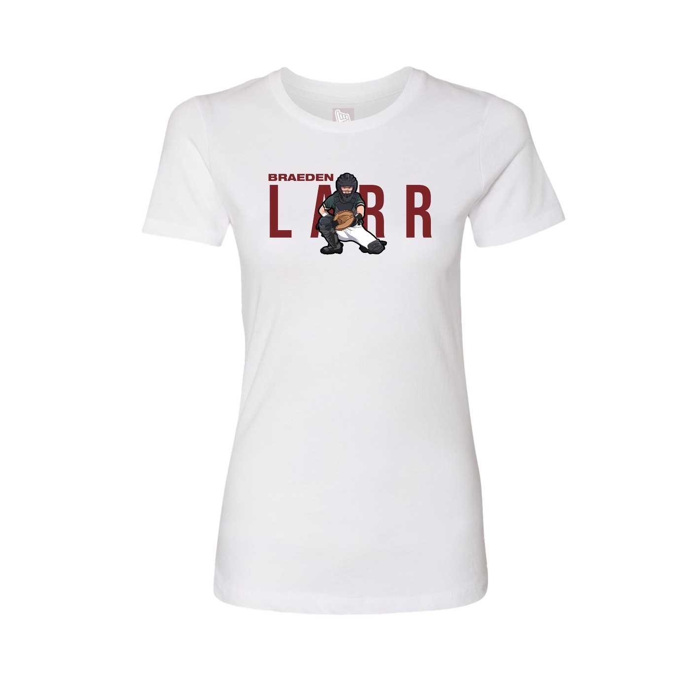 Fitted Women's Tee — Player Name in White