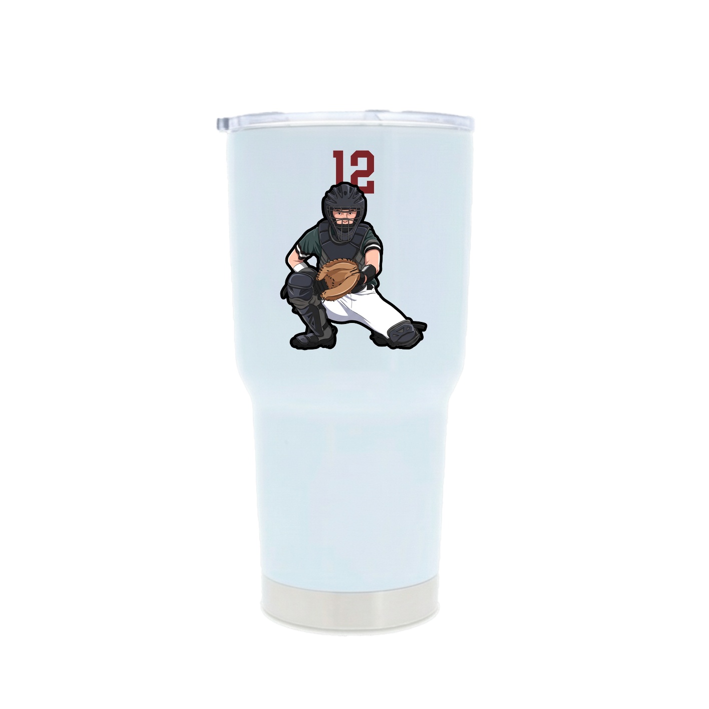 30oz Stainless Steel Tumbler — Number Top in White