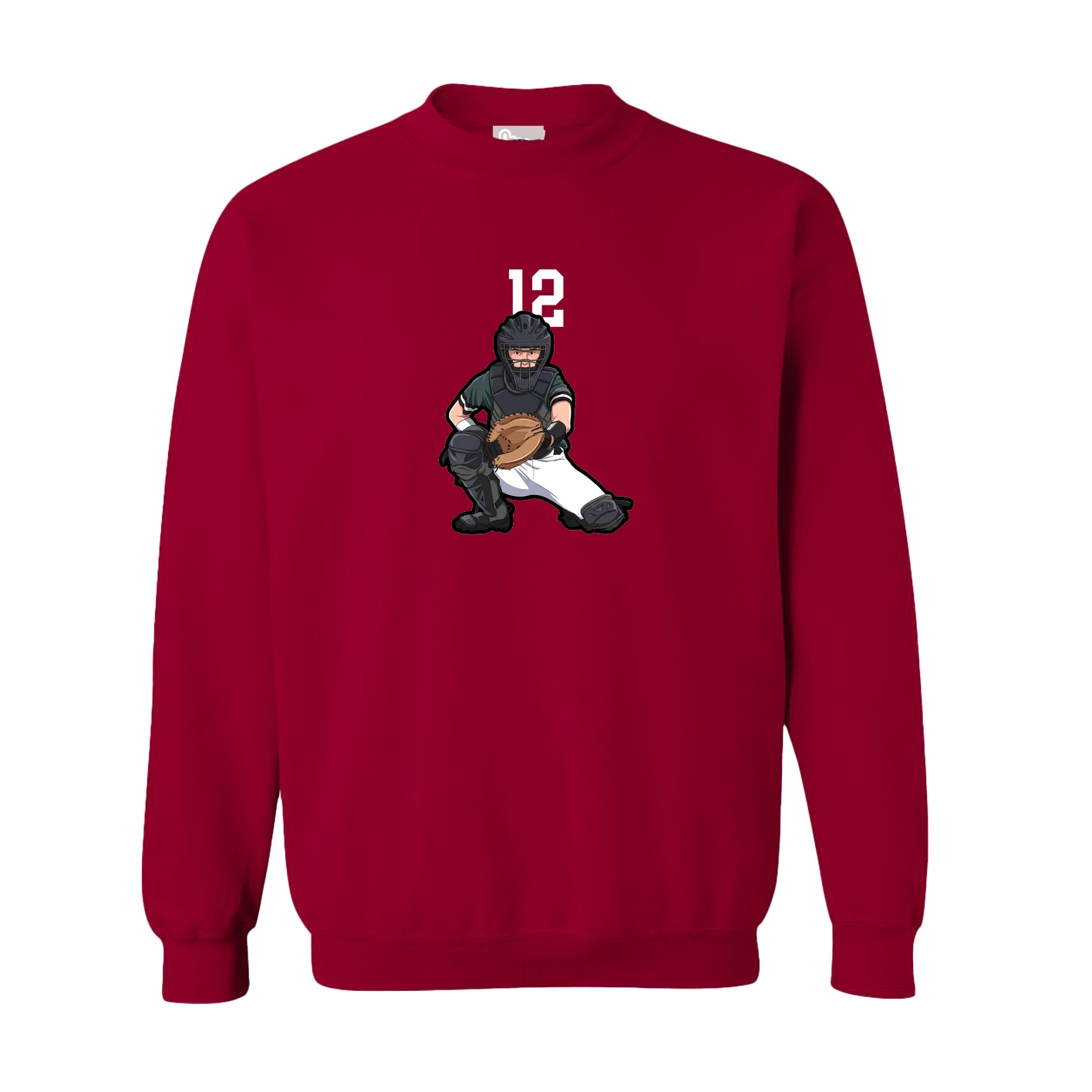 Fleece Crew — Number Top in Cardinal