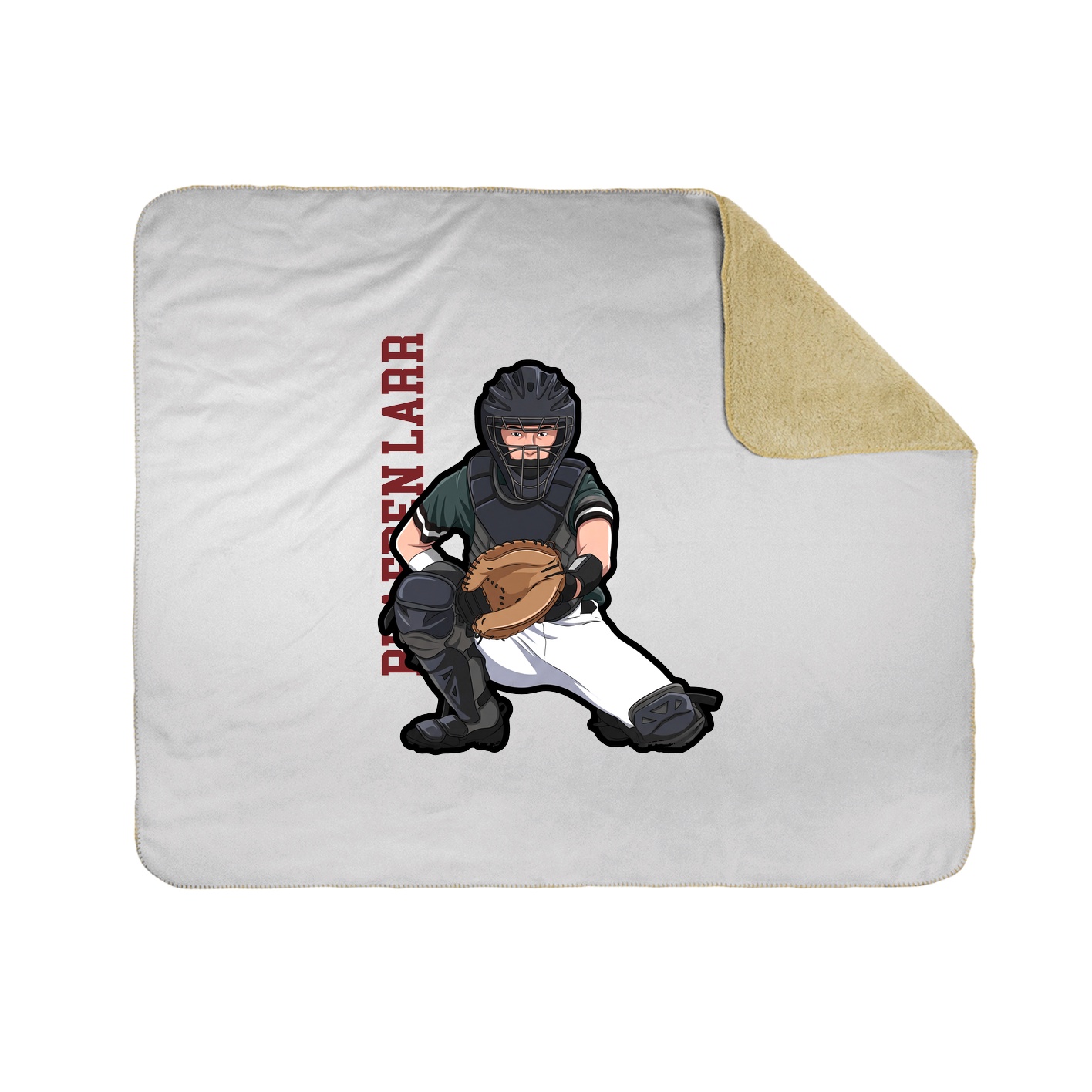 Throw Blanket — Name Vertical in White