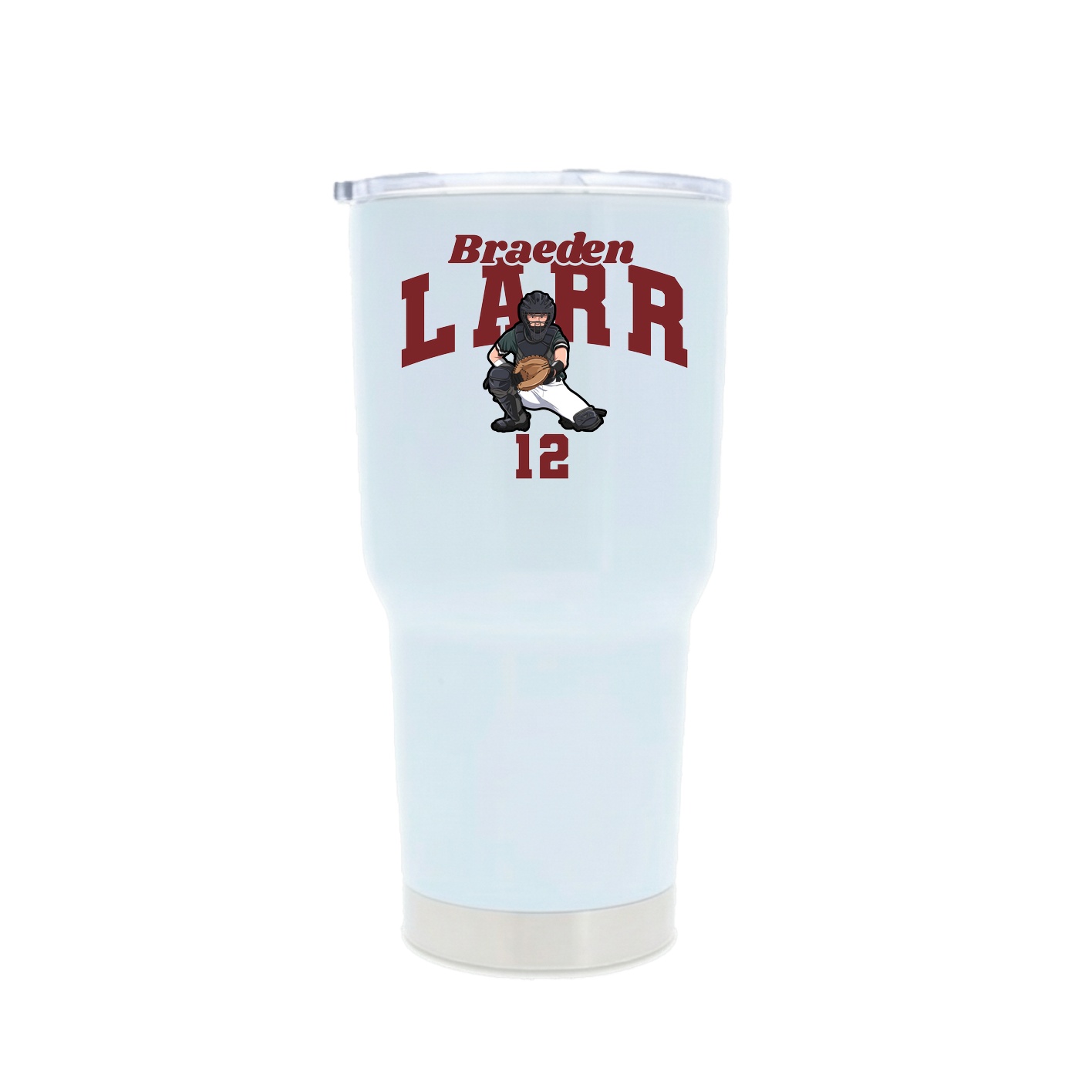 30oz Stainless Steel Tumbler — Signature Arch in White