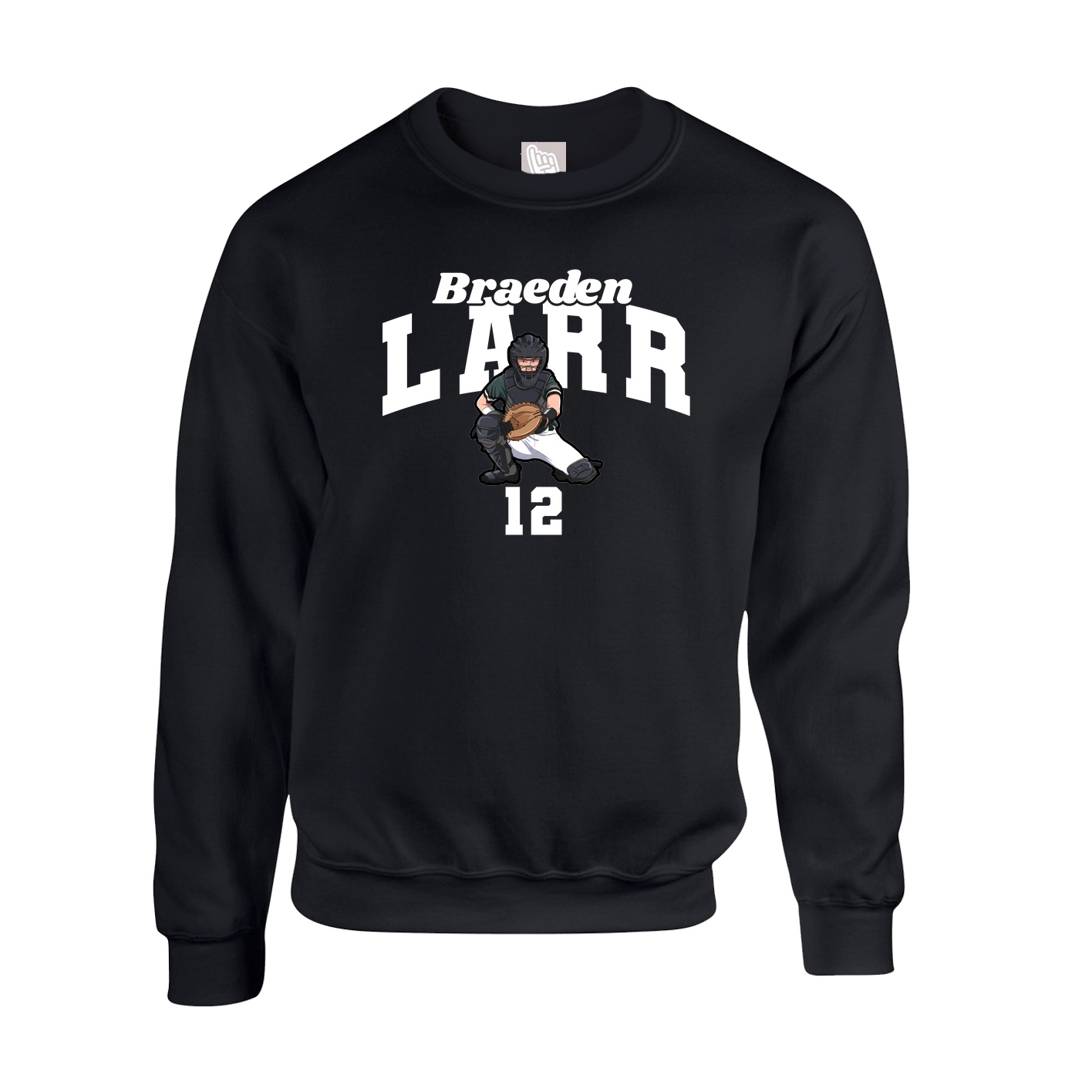 Fleece Crew — Signature Arch in Black