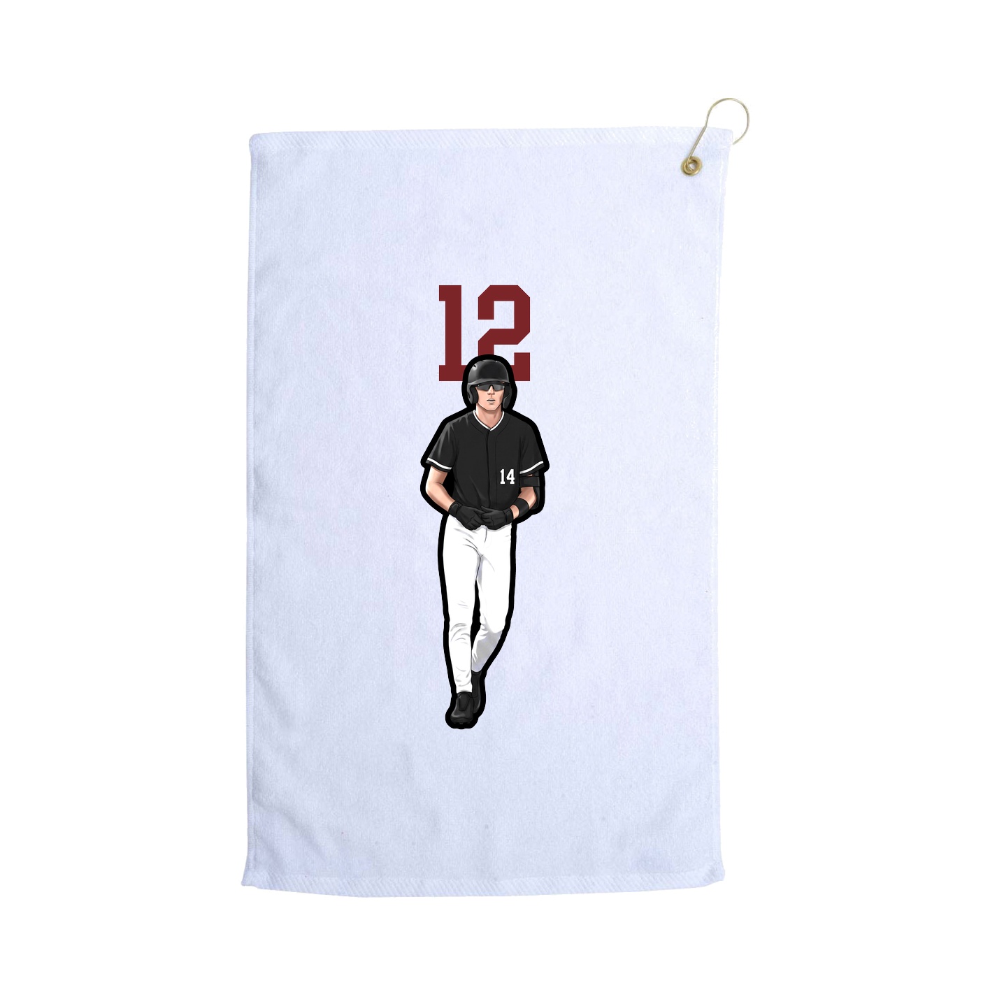 Golf Towel — Number Top in White