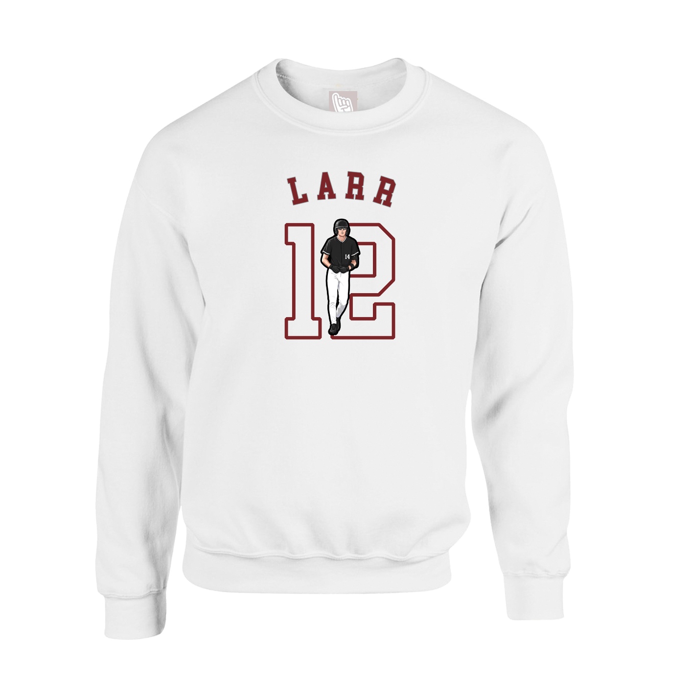 Fleece Crew — Shirsey Arch in White