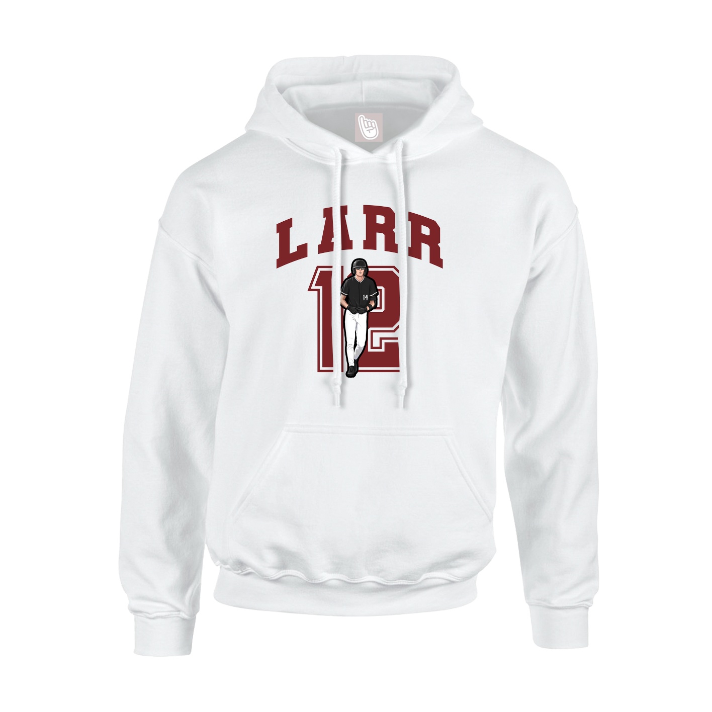 Youth Hoodie — Number in White