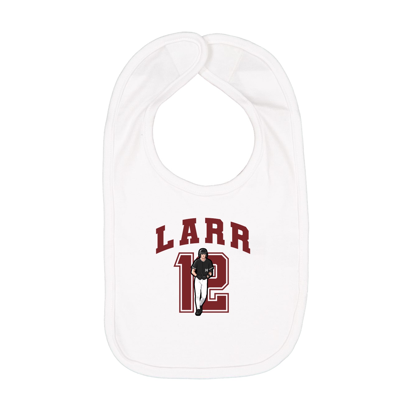Infant Bib — Number in White