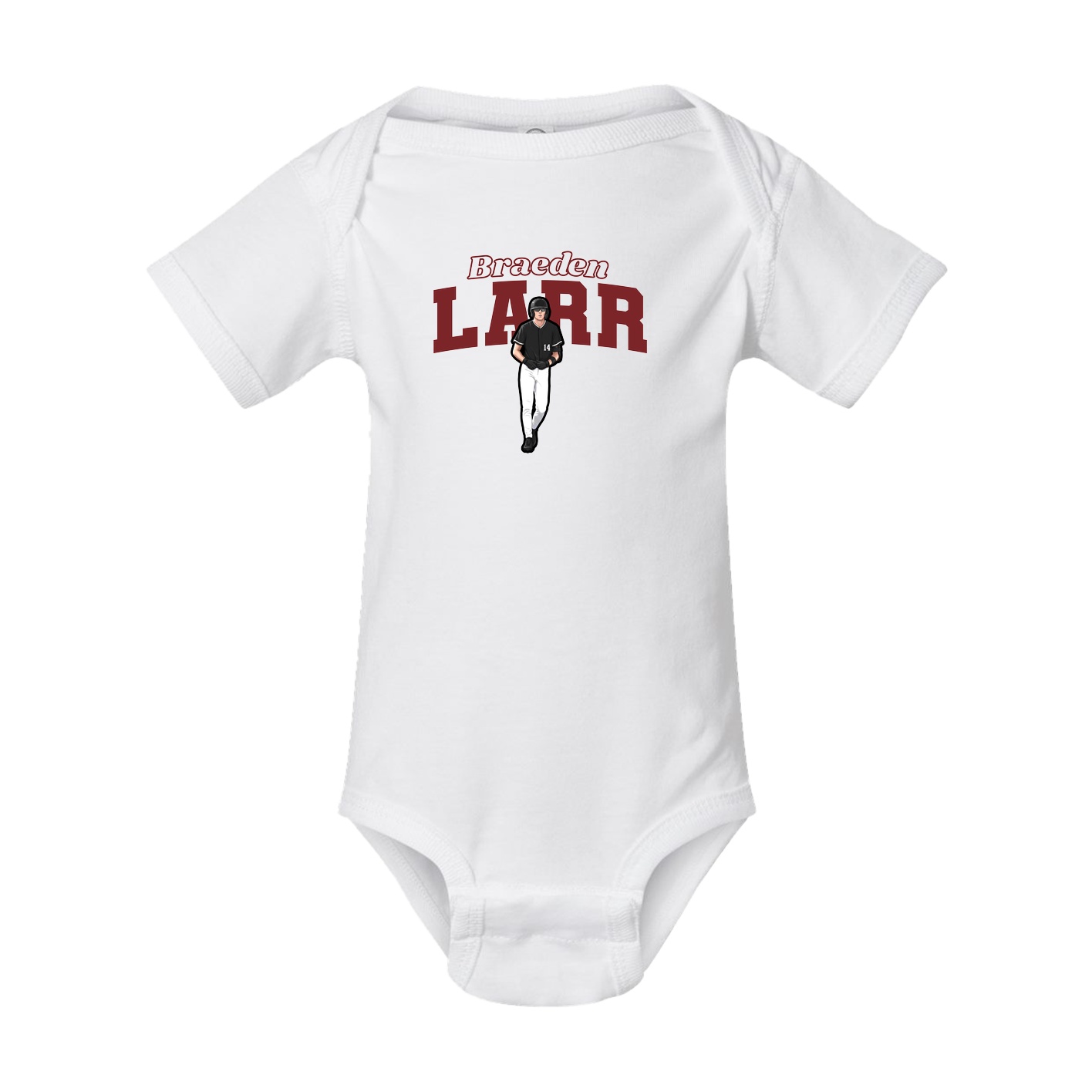 Baby Onesie — Name Arch in White