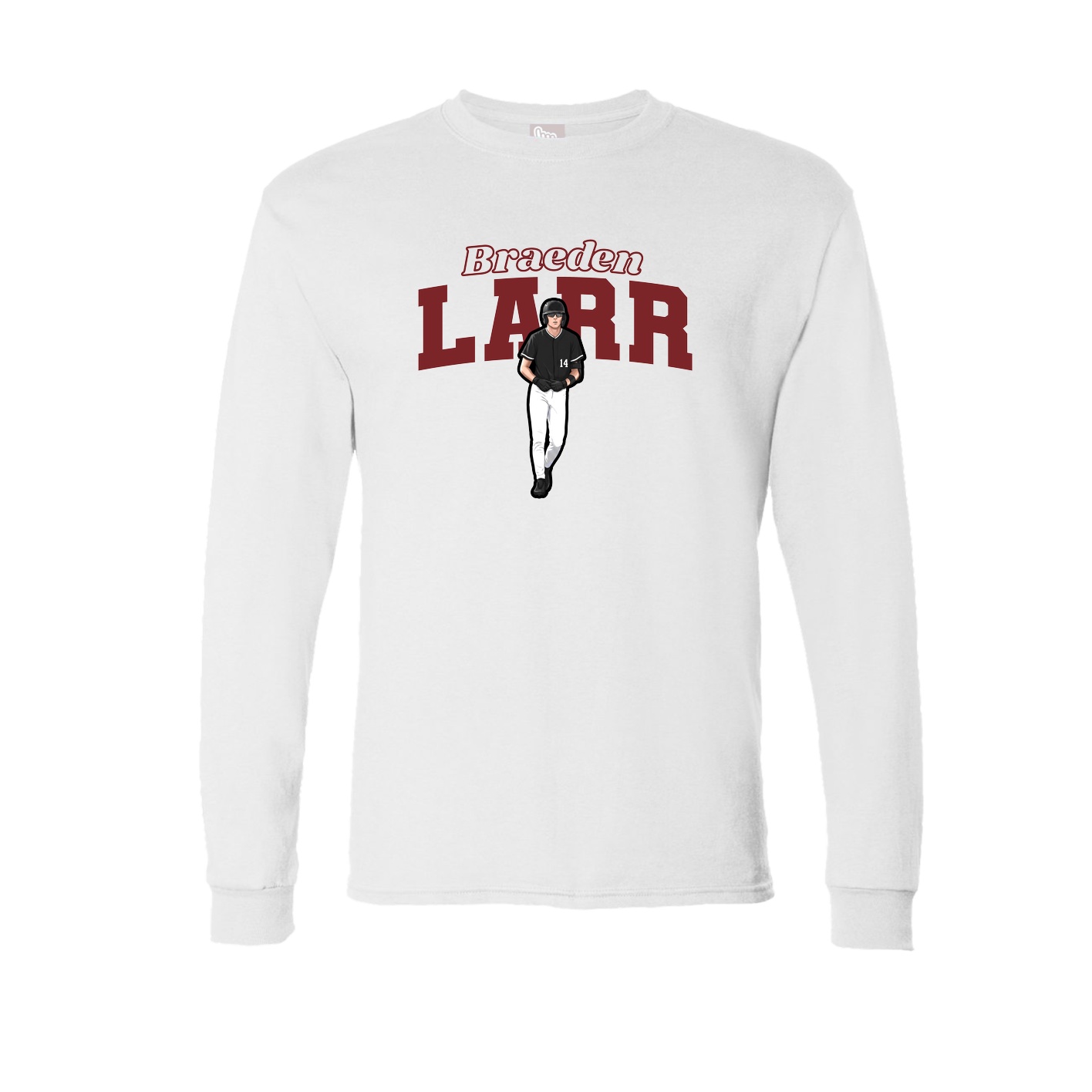 Long Sleeve Tee — Name Arch in White