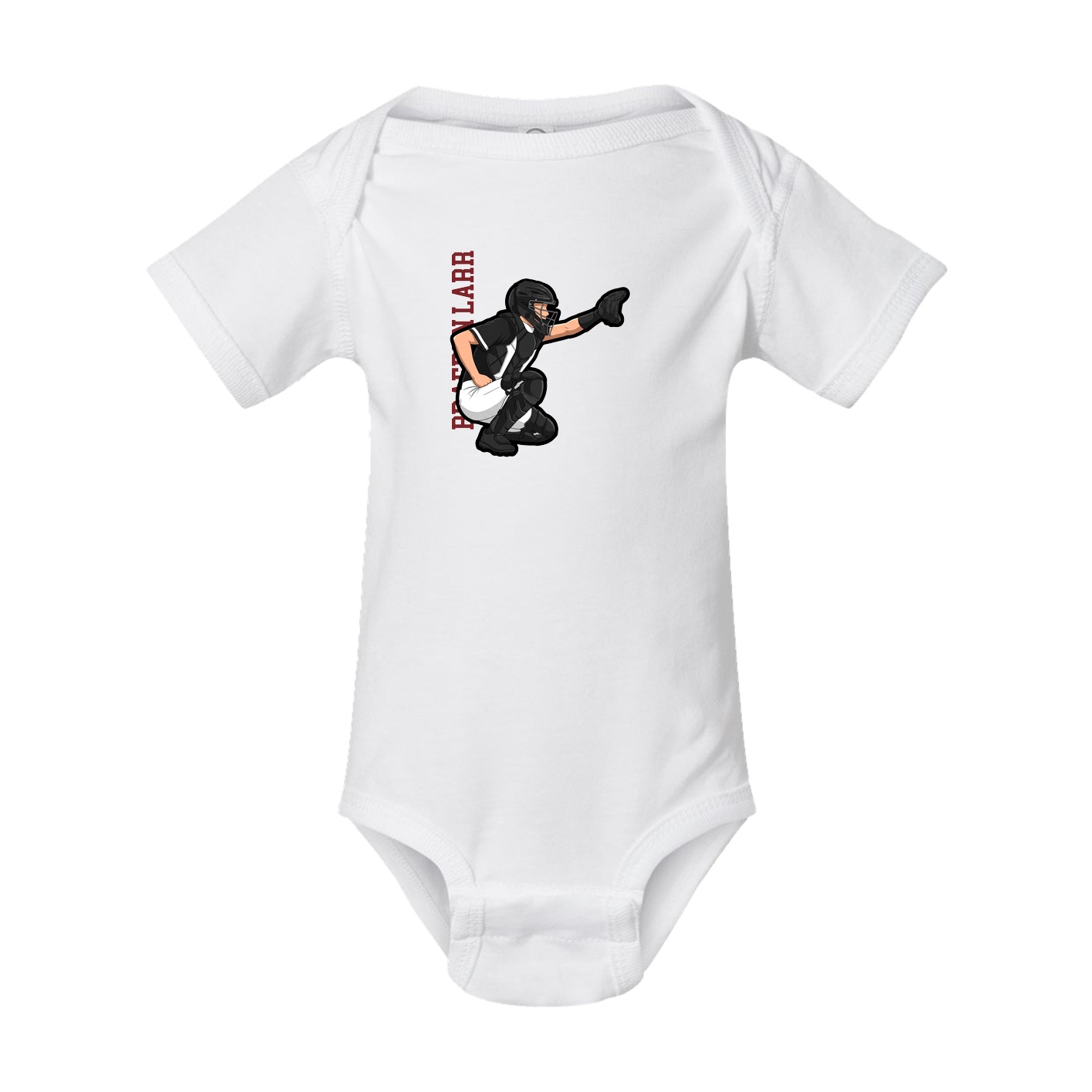 Baby Onesie — Name Vertical in White