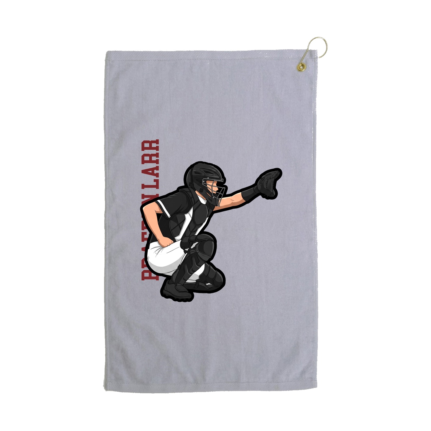 Golf Towel — Name Vertical in Grey