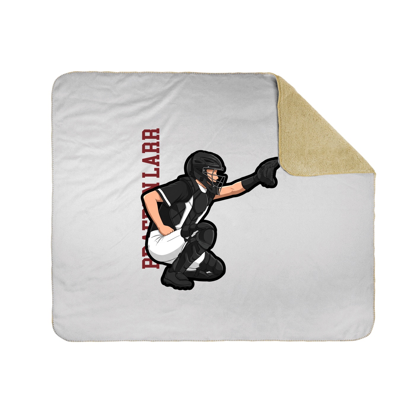 Throw Blanket — Name Vertical in White