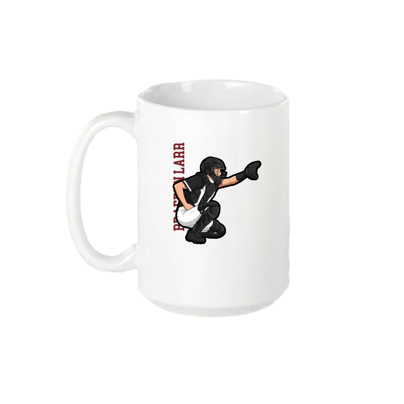 15oz Coffee Mug — Name Vertical in White