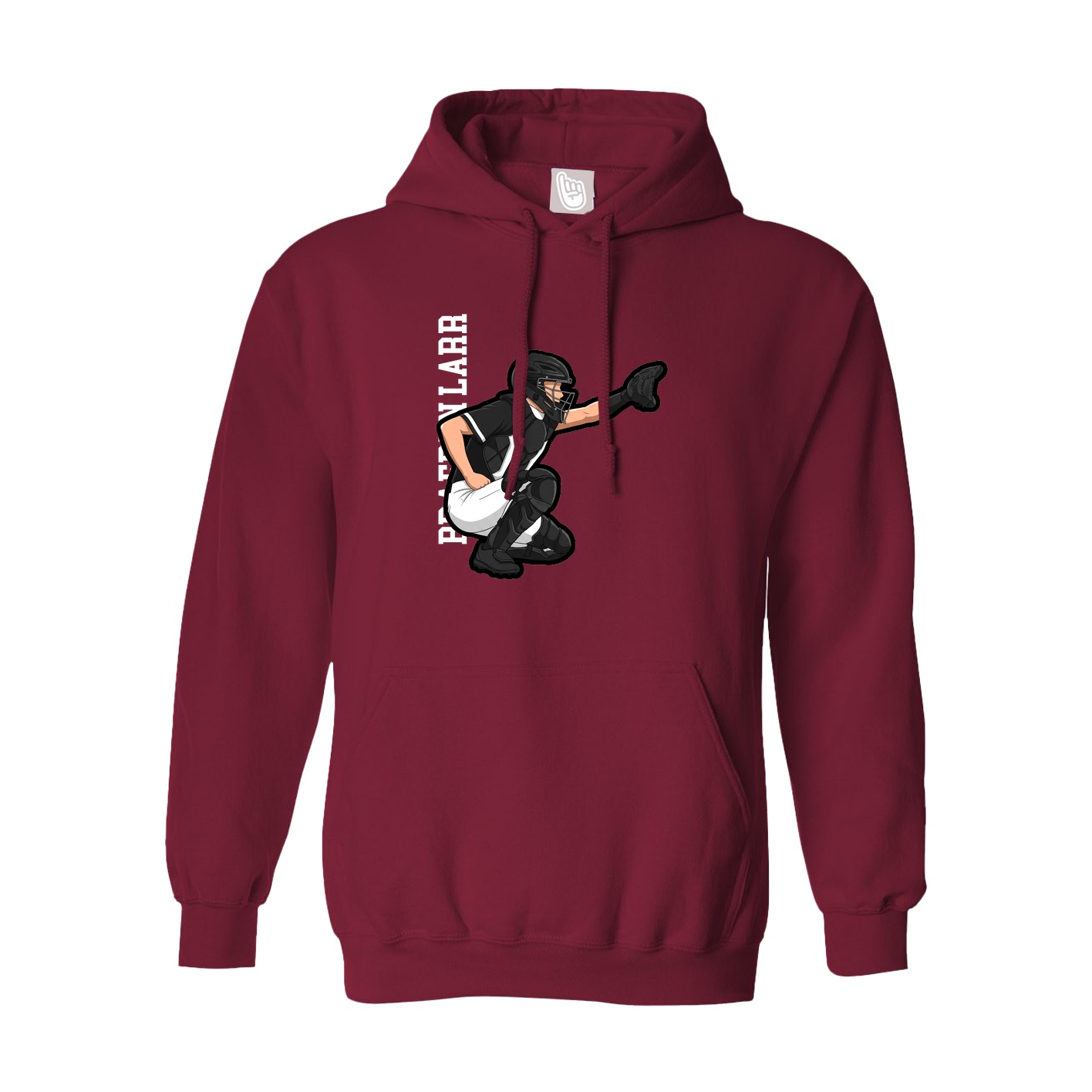Hoodie — Name Vertical in Cardinal