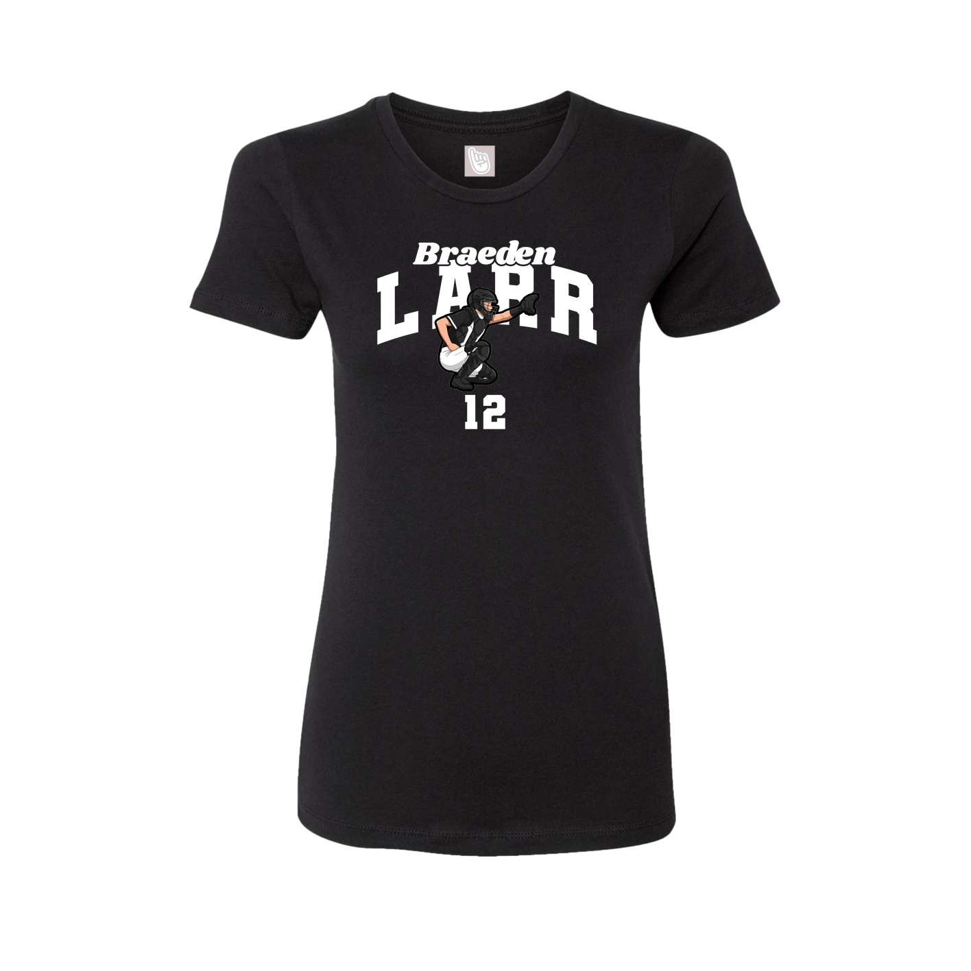 Fitted Women's Tee — Signature Arch in Black