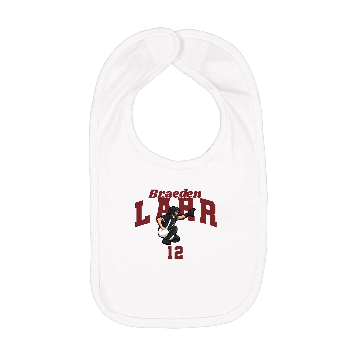 Infant Bib — Signature Arch in White