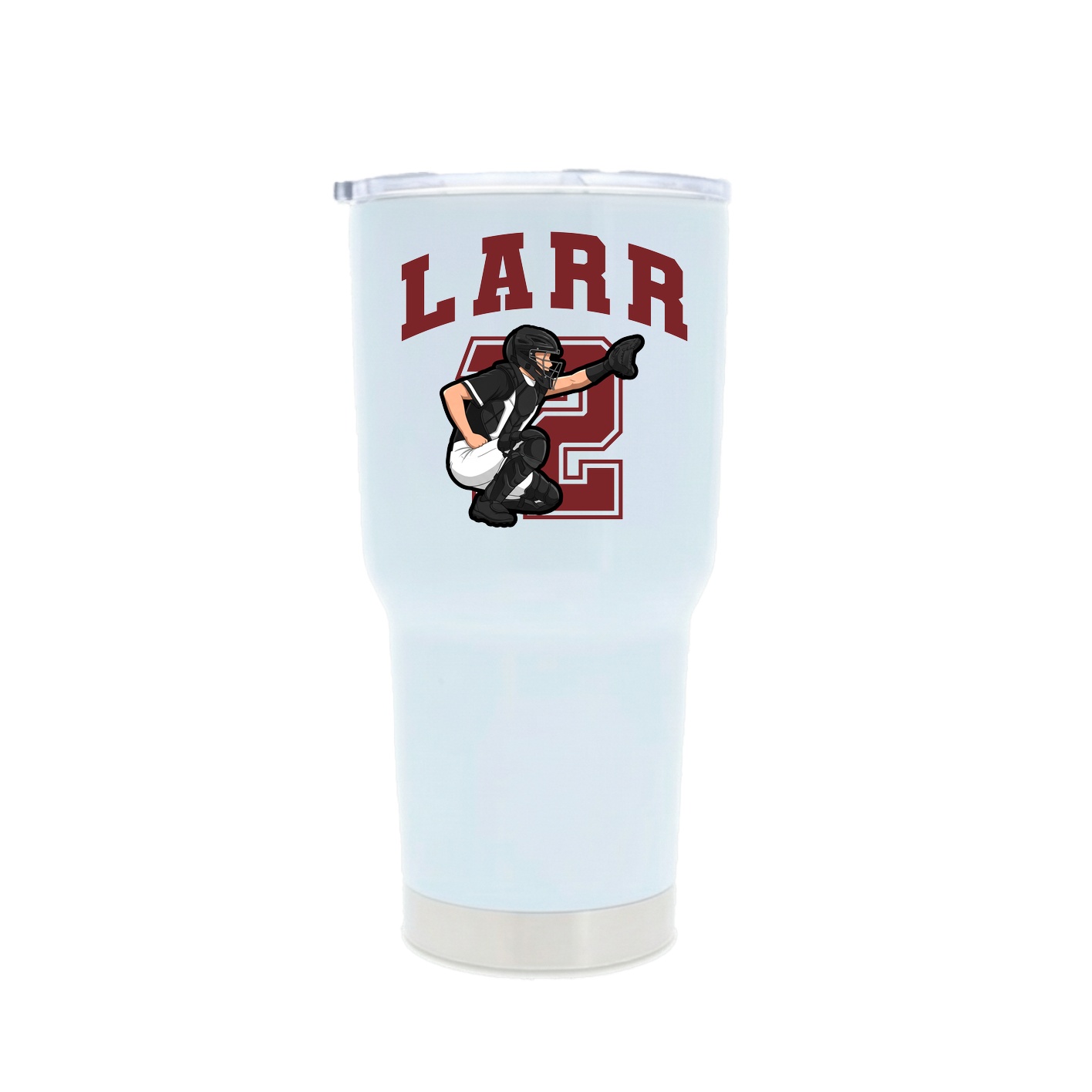 30oz Stainless Steel Tumbler — Number in White
