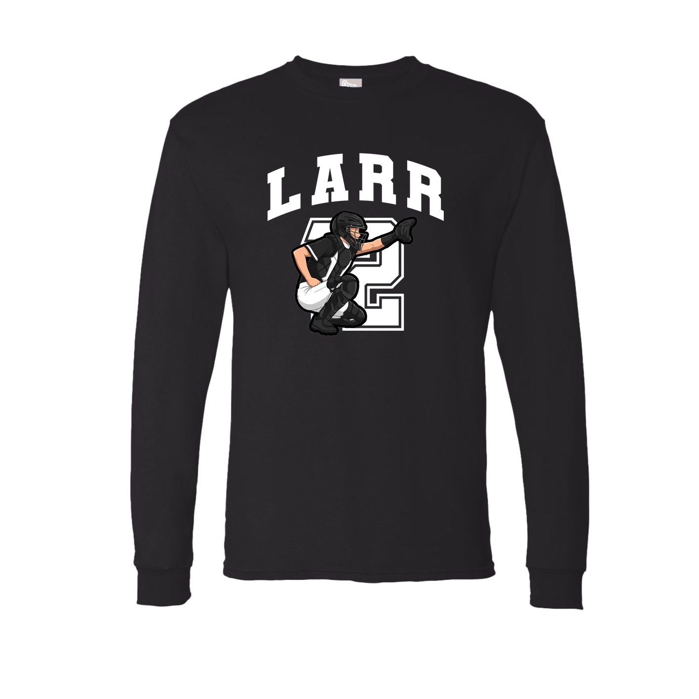 Long Sleeve Tee — Number in Black