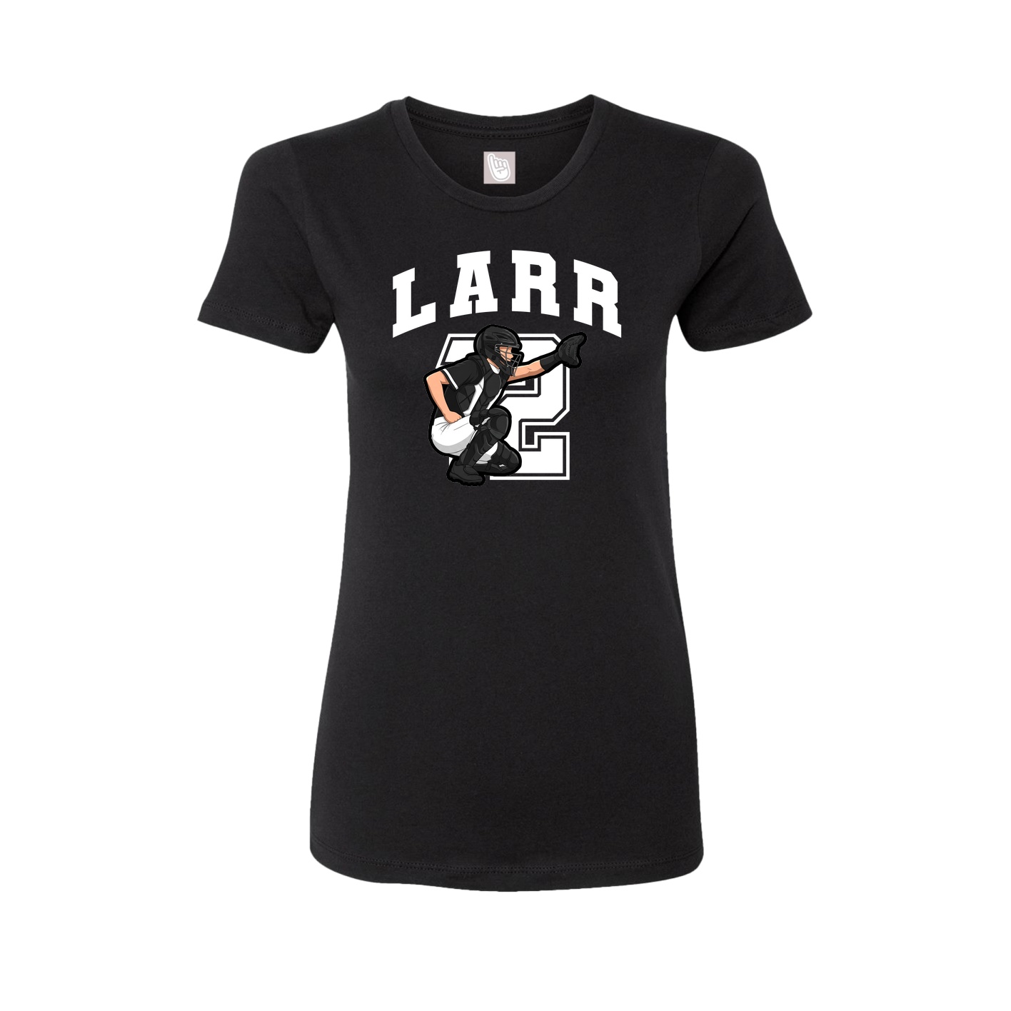 Fitted Women's Tee — Number in Black