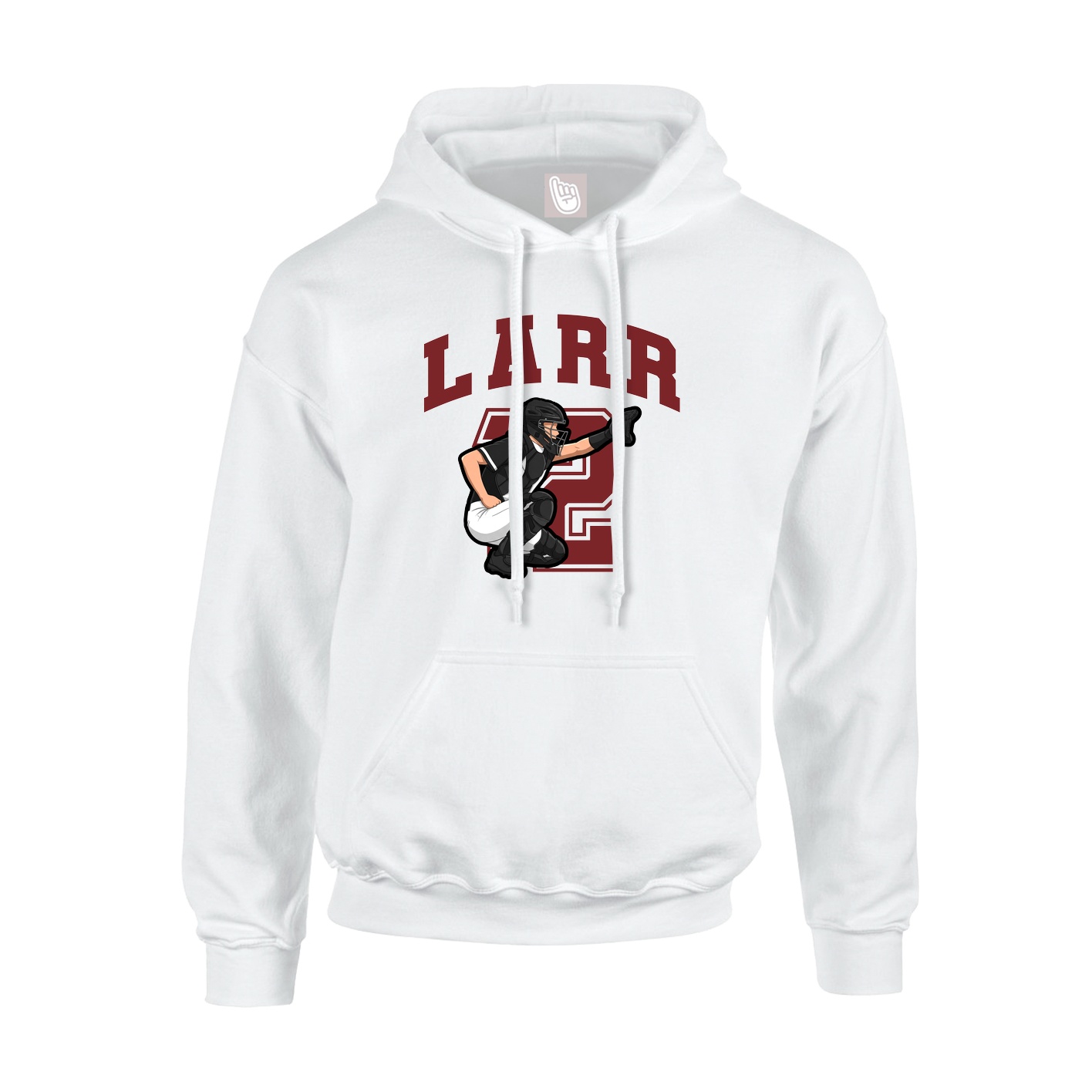 Youth Hoodie — Number in White