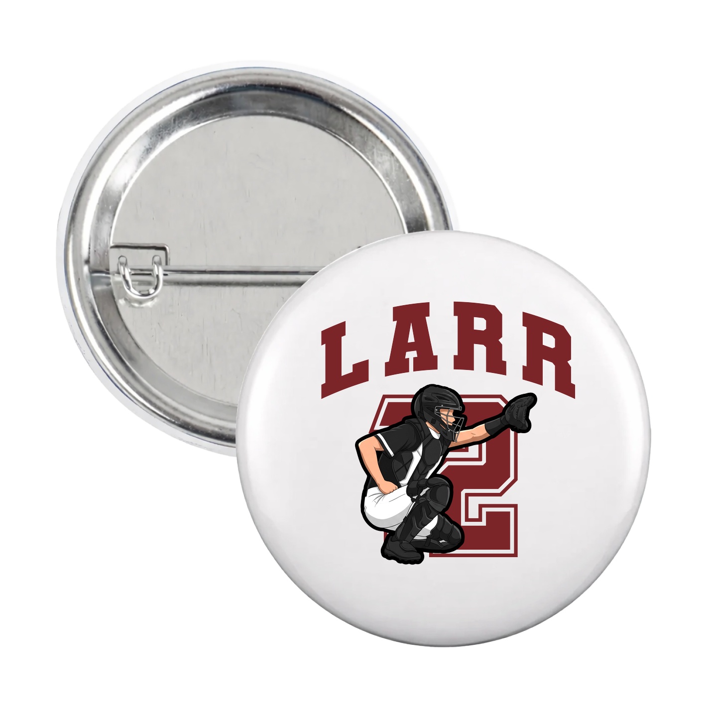 Game Day Button — Number in White
