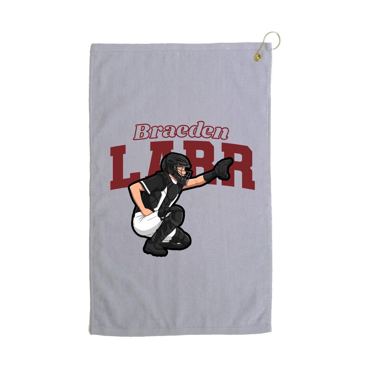 Golf Towel — Name Arch in Grey