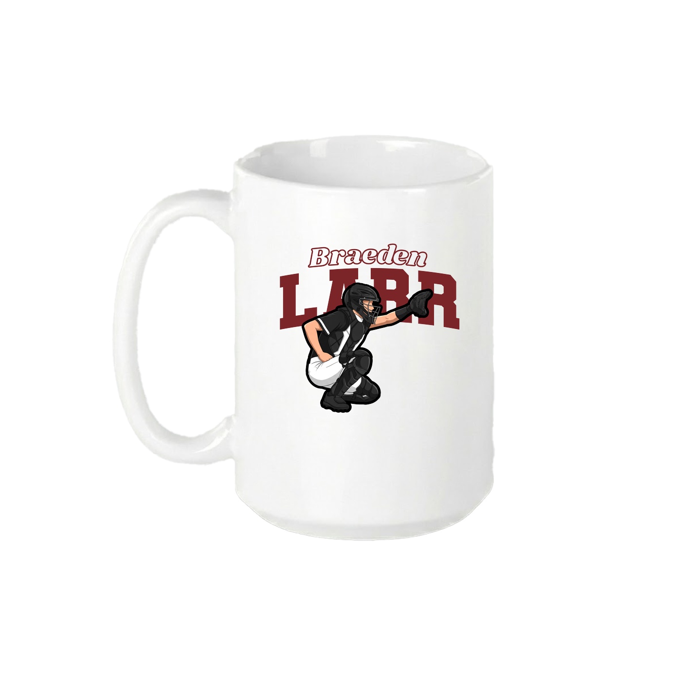 15oz Coffee Mug — Name Arch in White
