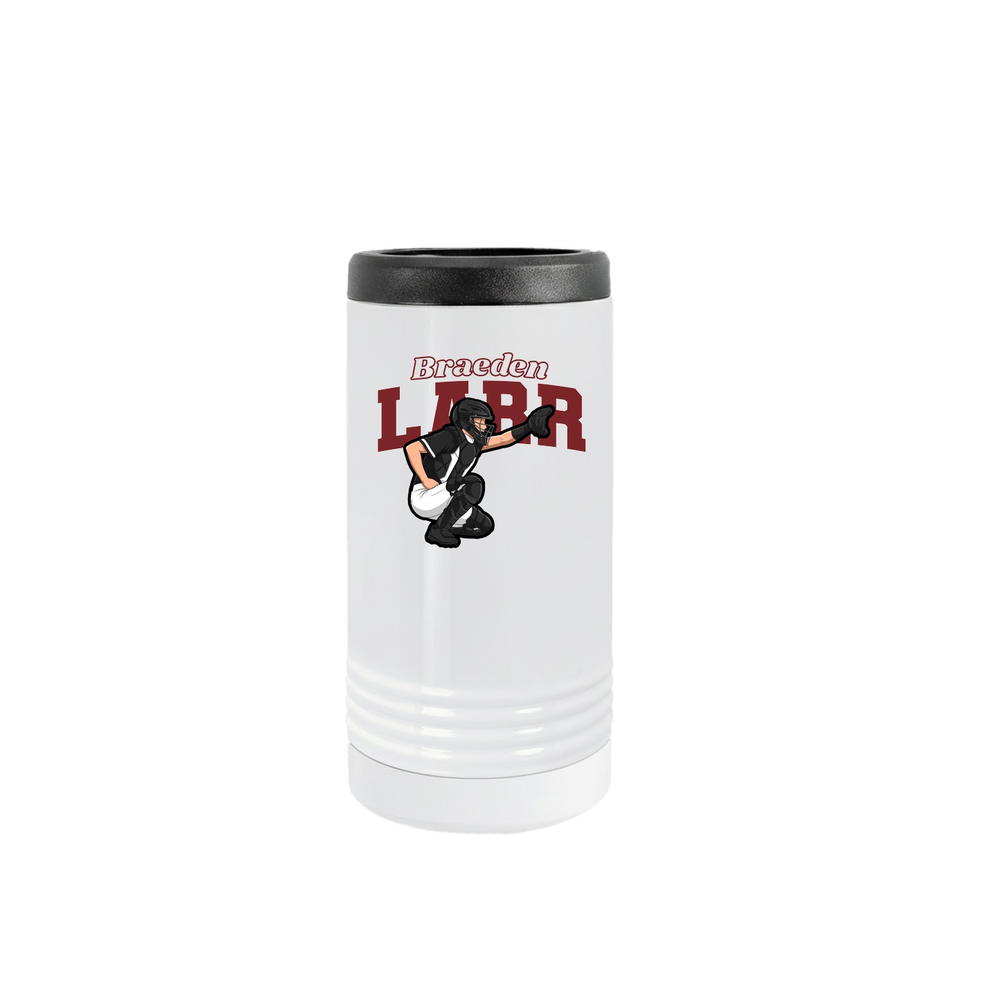 Slim Beverage Holder — Name Arch in White