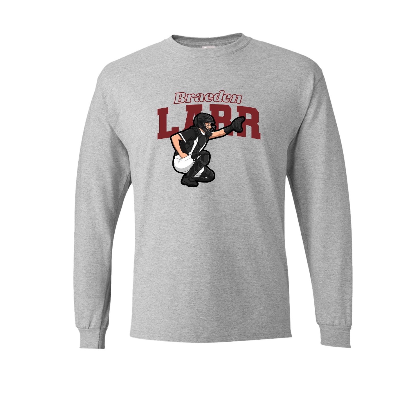 Long Sleeve Tee — Name Arch in Grey