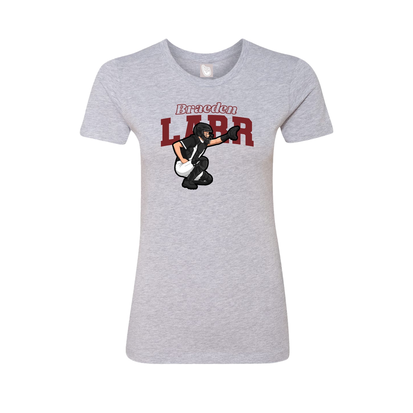 Fitted Women's Tee — Name Arch in Grey