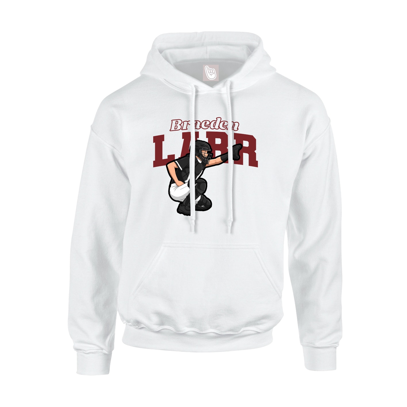 Hoodie — Name Arch in White