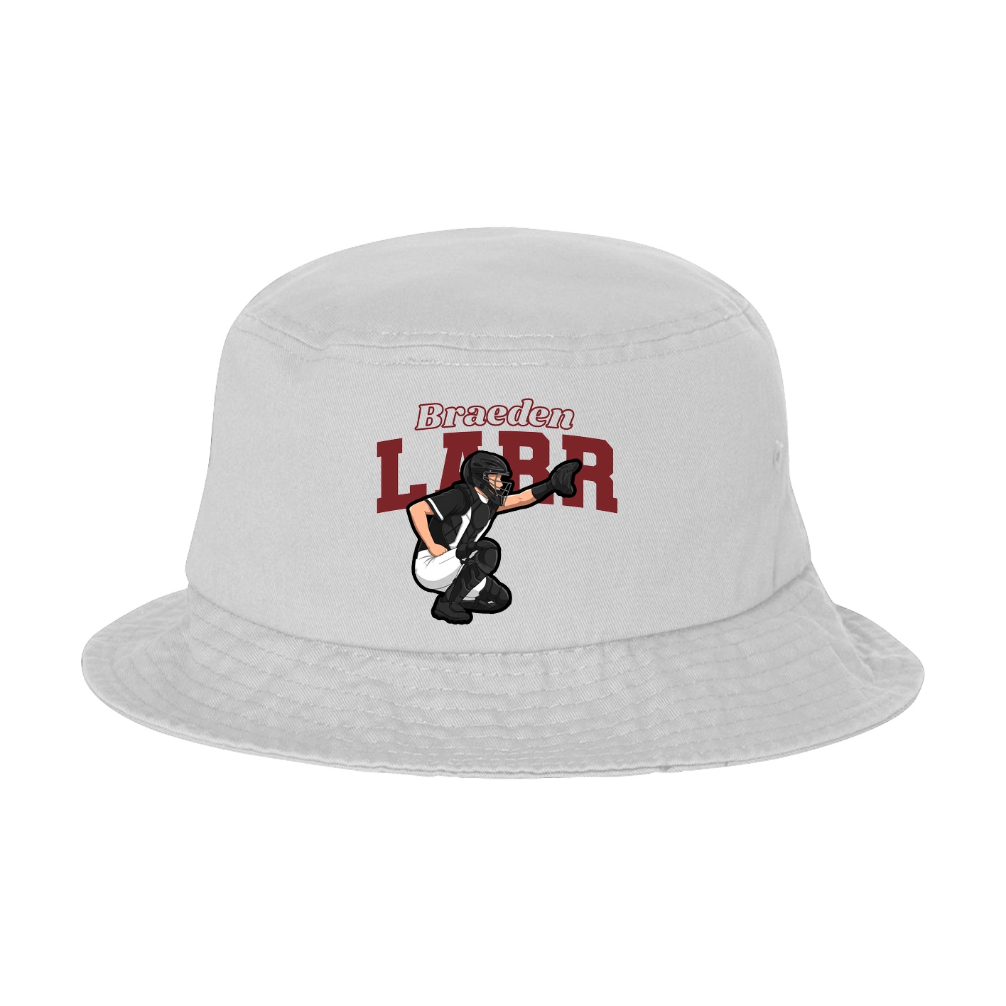 Bucket Cap — Name Arch in White