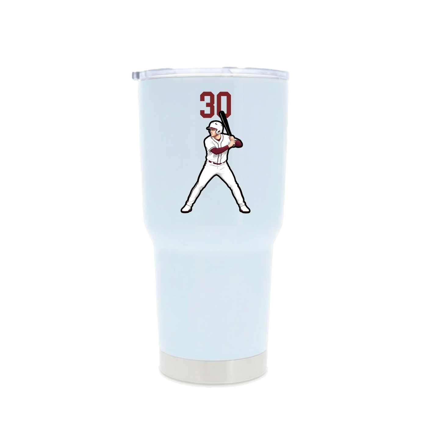 30oz Stainless Steel Tumbler — Number Top in White