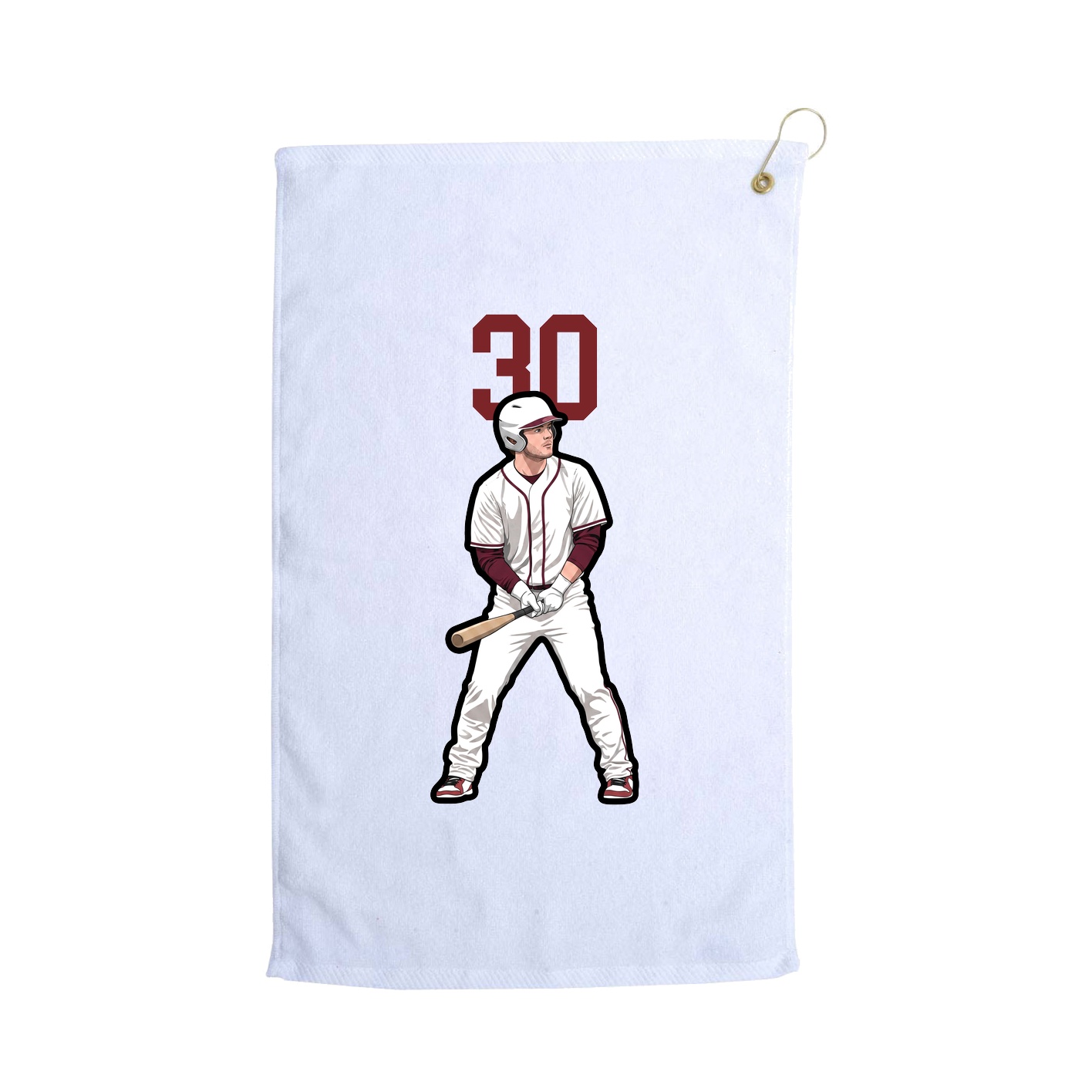 Golf Towel — Number Top in White
