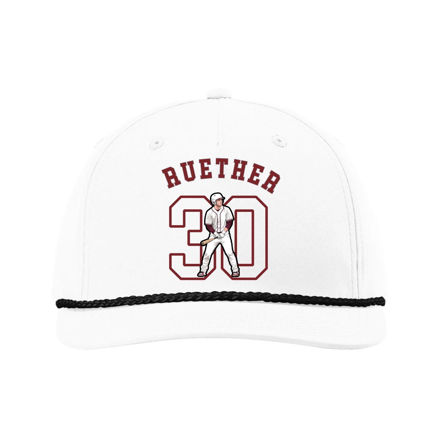 Five-Panel Classic Rope Cap — Shirsey Arch in White