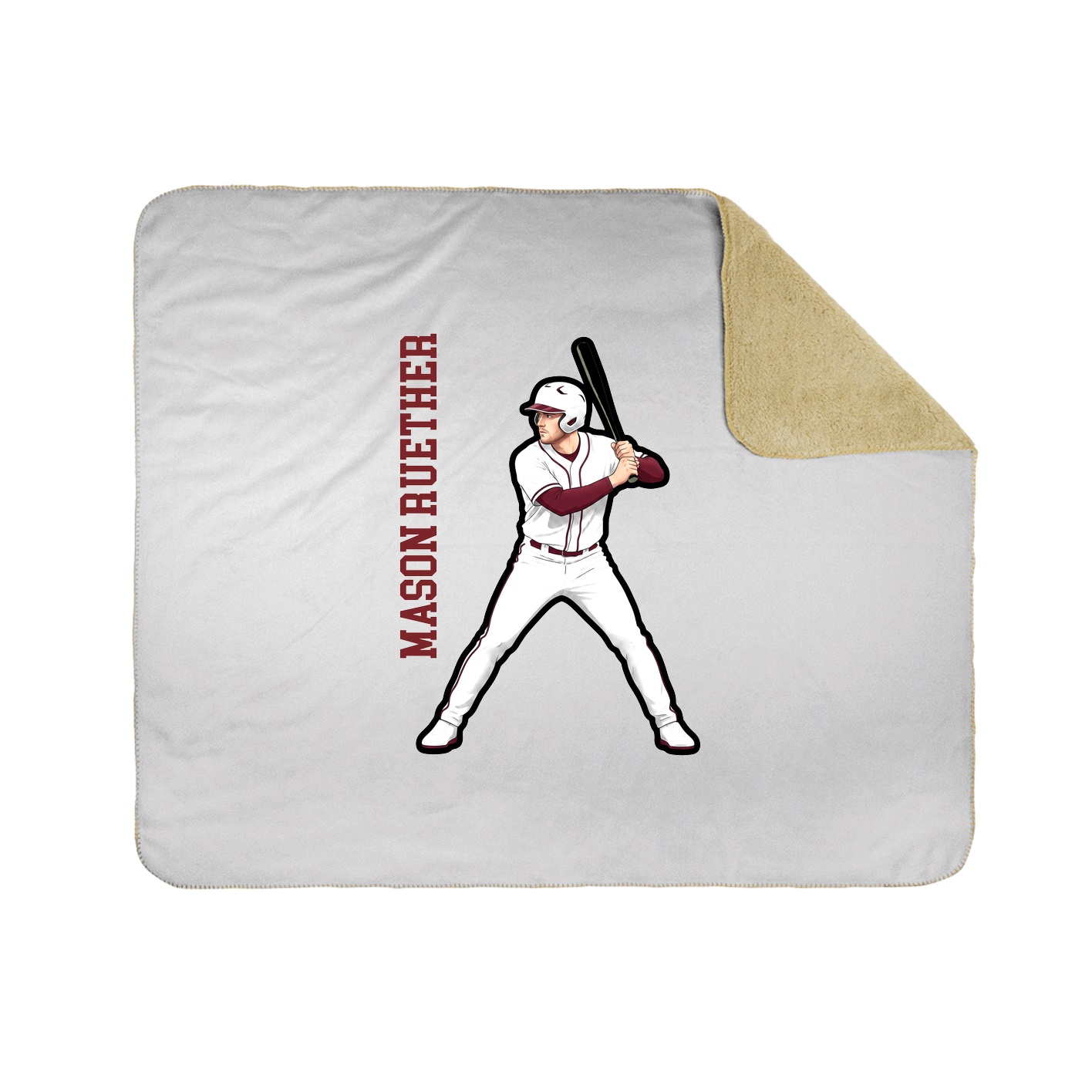 Throw Blanket — Name Vertical in White