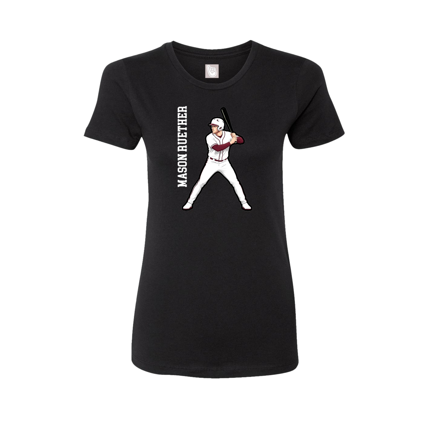 Fitted Women's Tee — Name Vertical in Black
