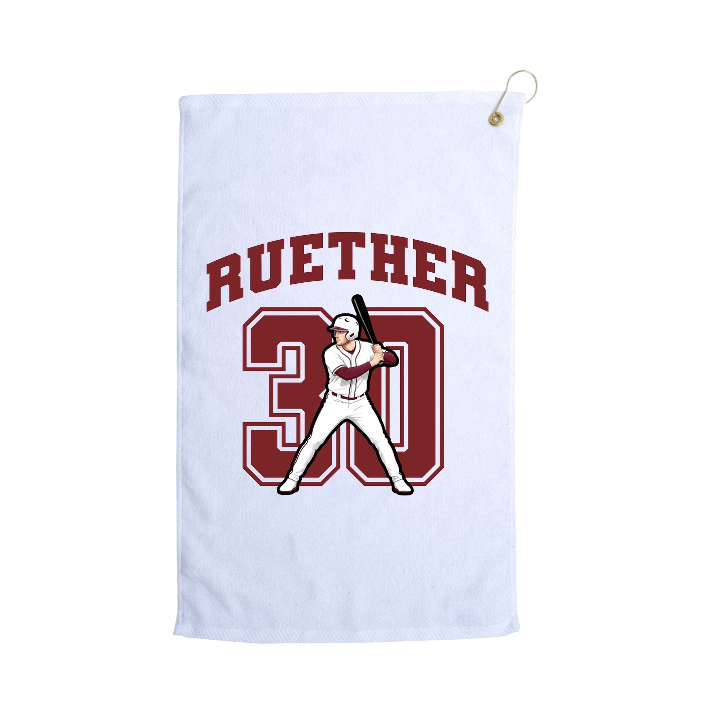 Golf Towel — Number in White