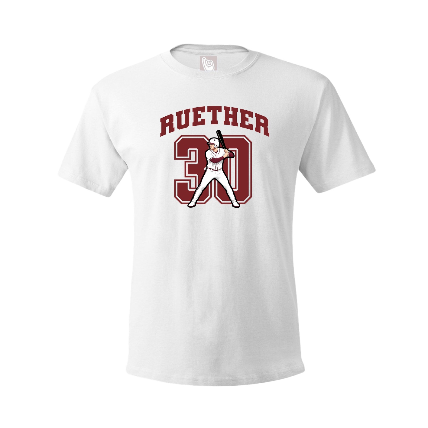 Youth Tee — Number in White