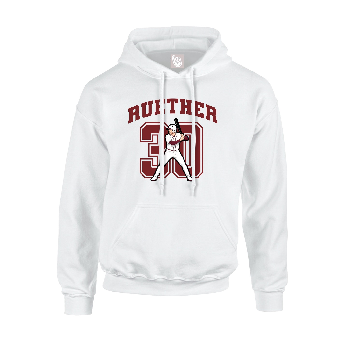 Hoodie — Number in White