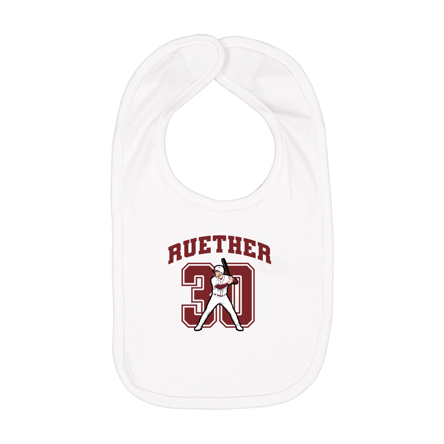 Infant Bib — Number in White
