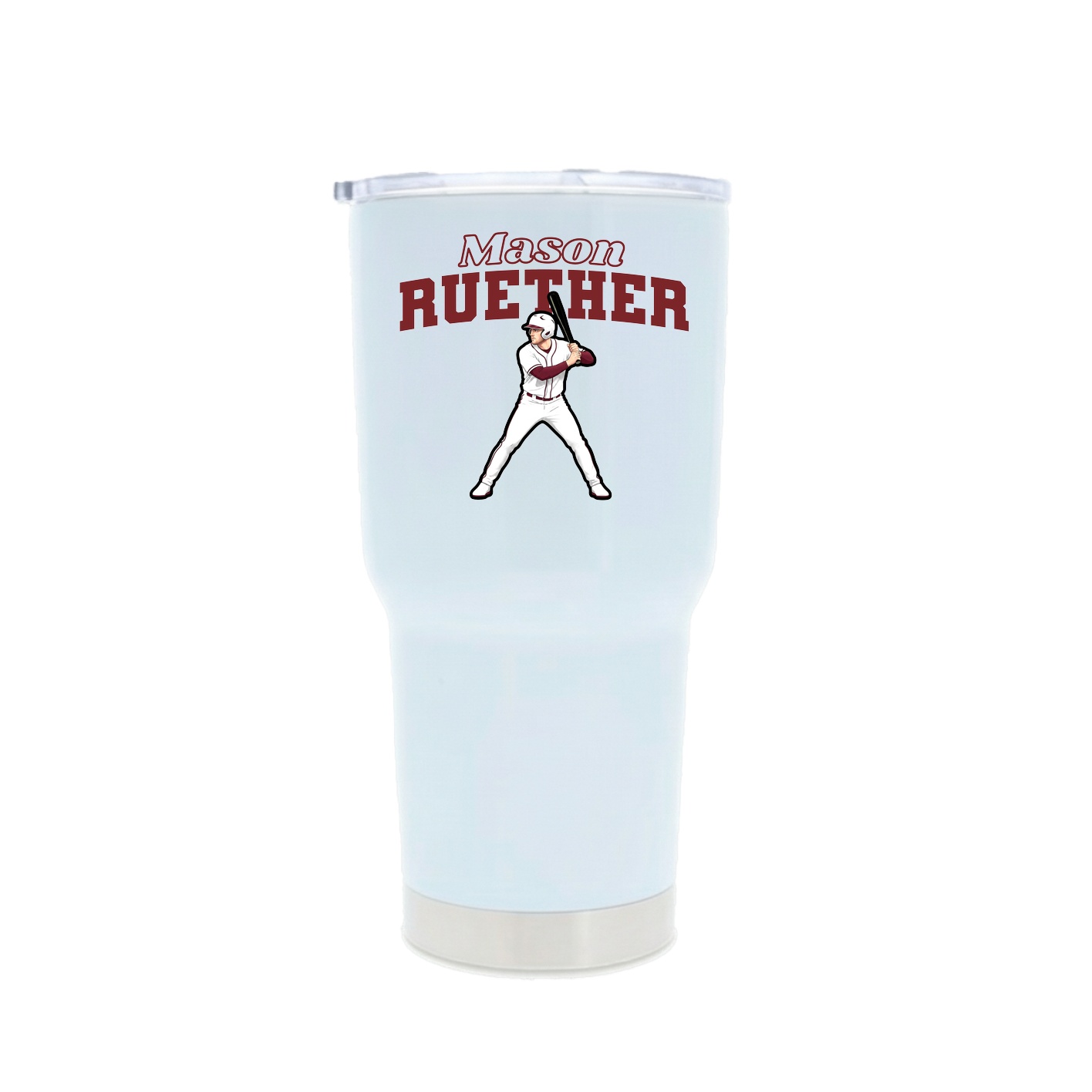 30oz Stainless Steel Tumbler — Name Arch in White