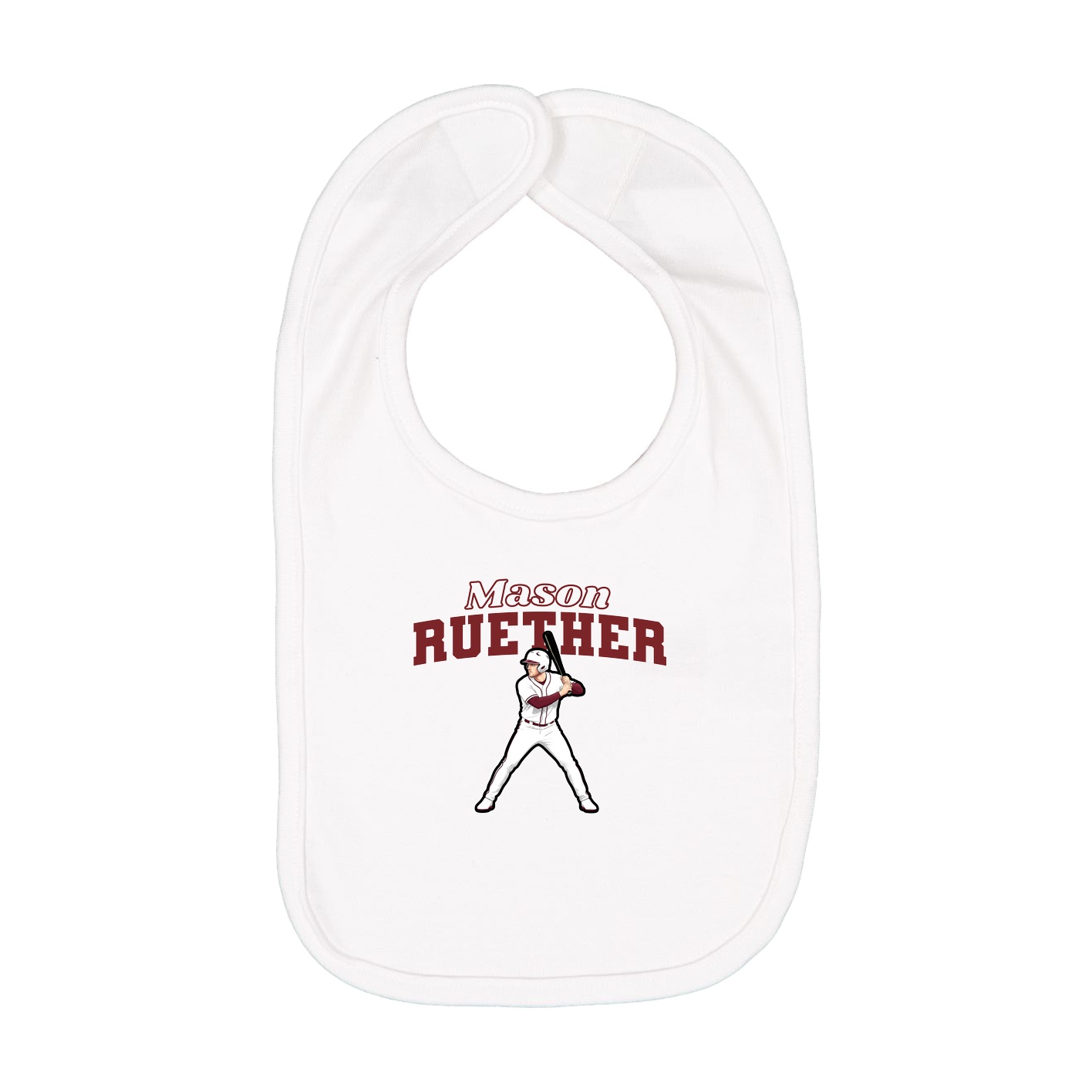 Infant Bib — Name Arch in White