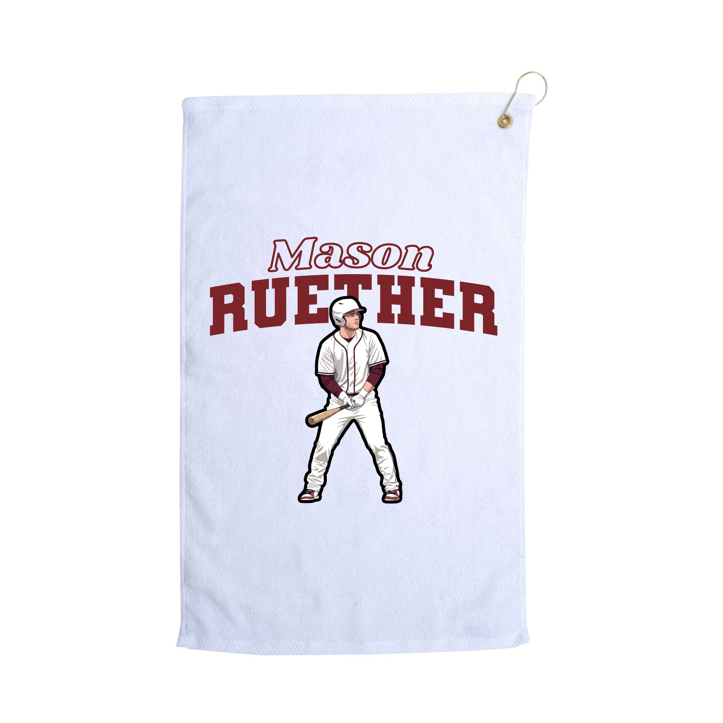 Golf Towel — Name Arch in White