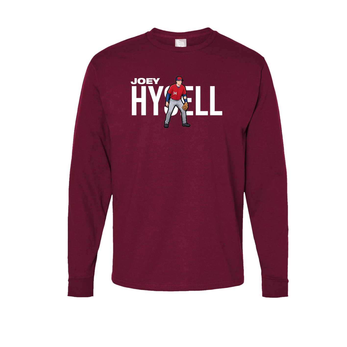 Long Sleeve Tee — Player Name in Cardinal