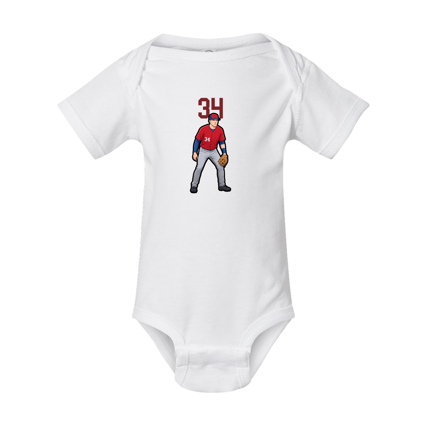 Baby Onesie — Number Top in White