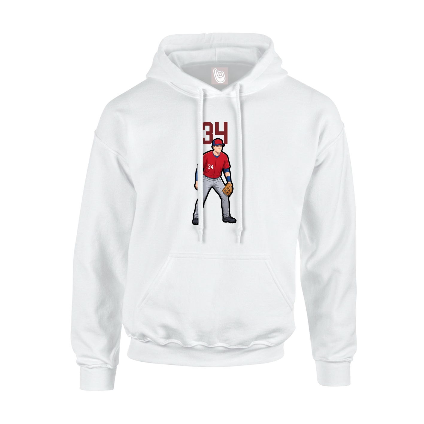 Youth Hoodie — Number Top in White
