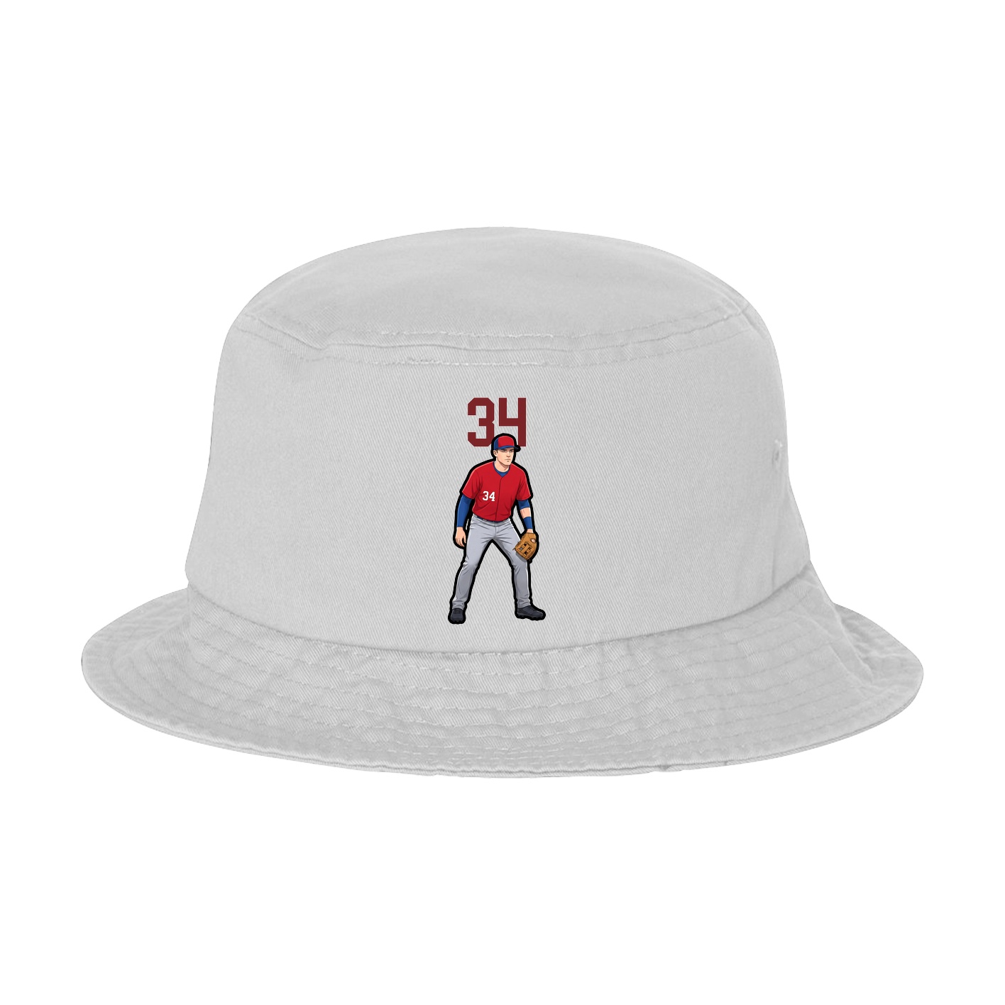Bucket Cap — Number Top in White