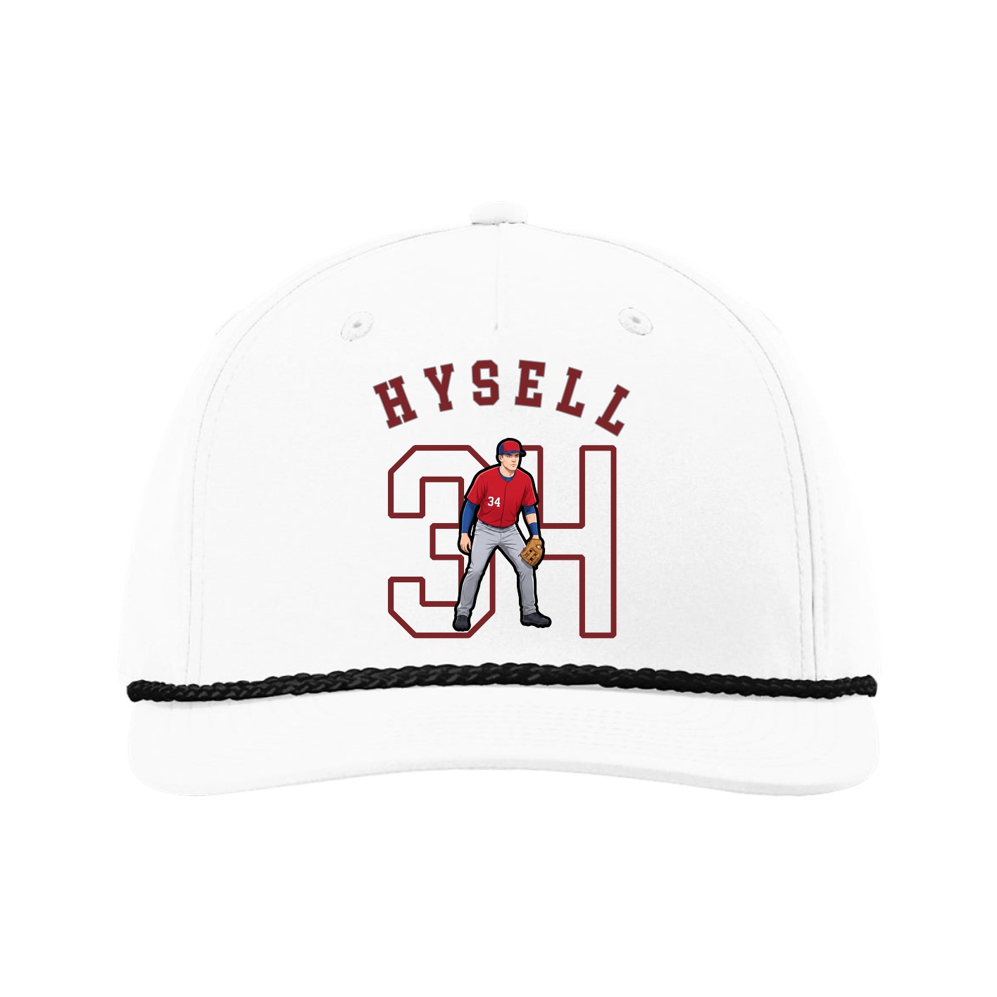Five-Panel Classic Rope Cap — Shirsey Arch in White