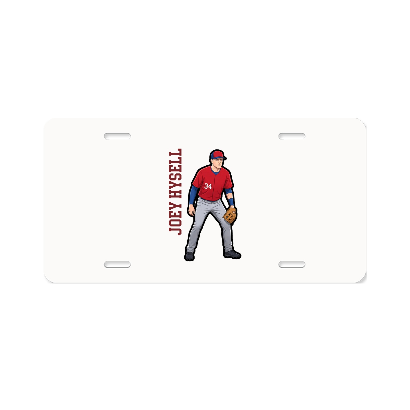 License Plate — Name Vertical in Classic