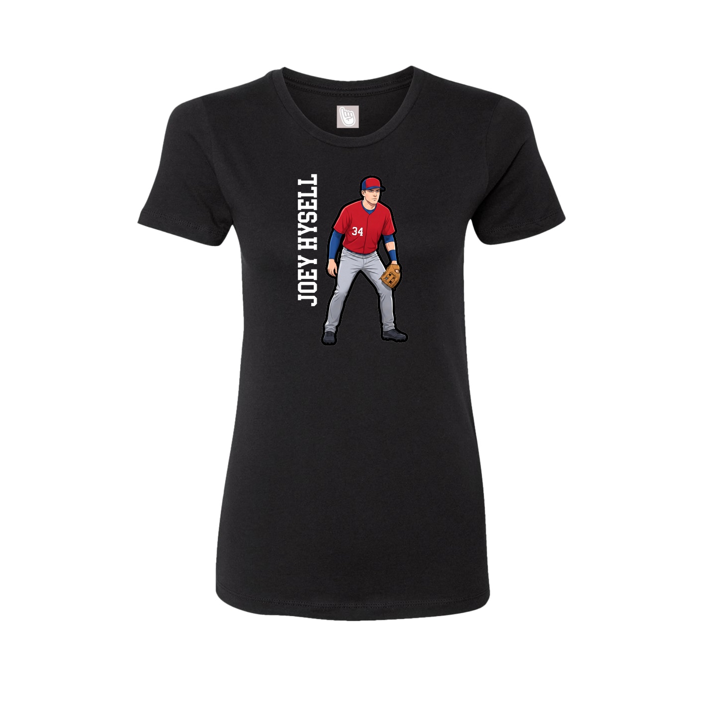 Fitted Women's Tee — Name Vertical in Black